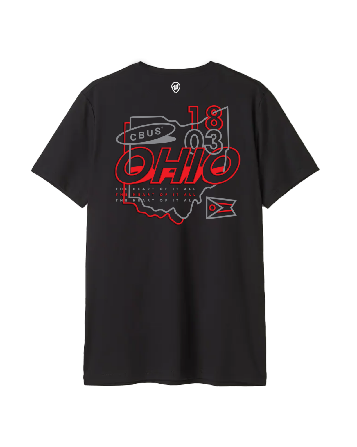 Ohio Flag Puff Print Cotton Crew - Where I'm From