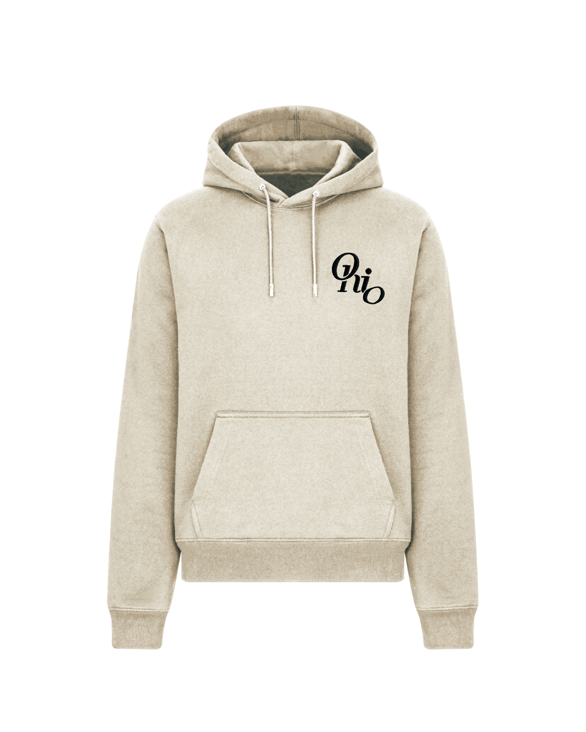 Ohio Stacked Embroidered Tan Cotton Hoodie