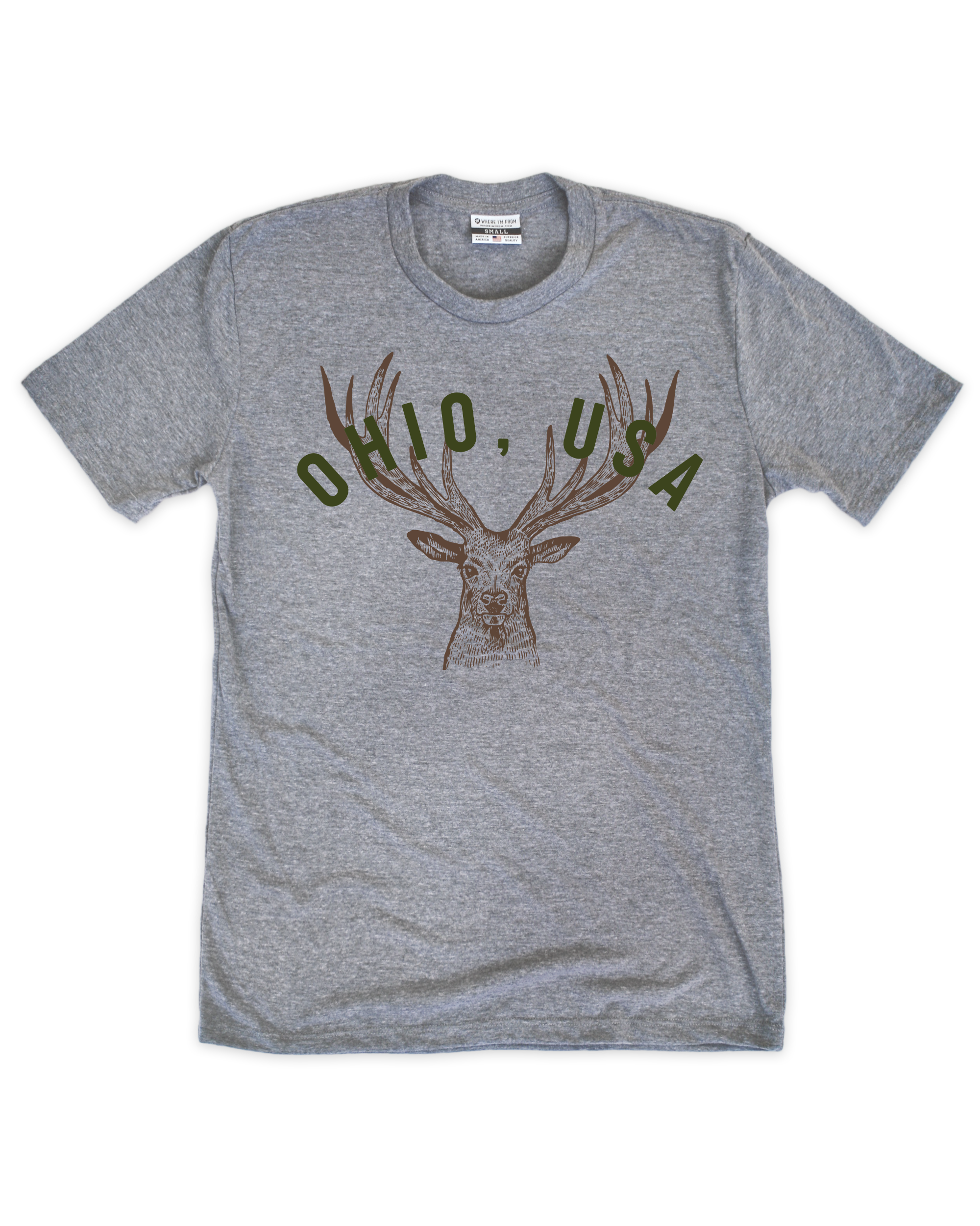 Ohio, USA Deer Crew T-Shirt