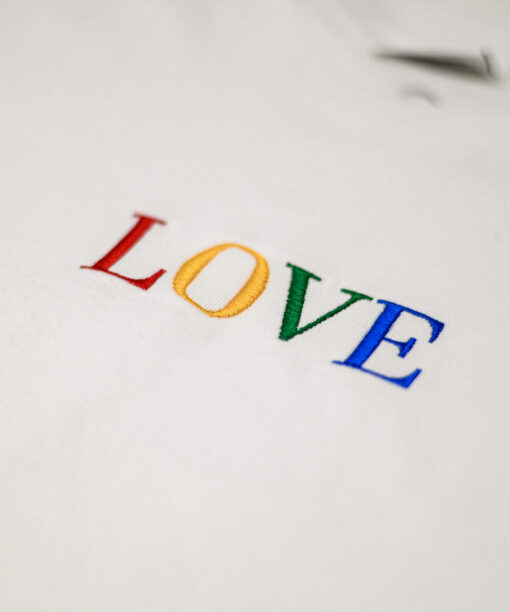 LOVE Rainbow Embroidered Cotton Crew