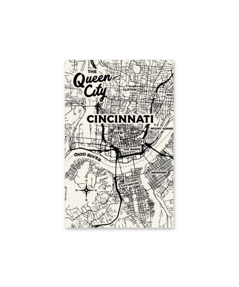 Cincinnati Map Printed Poster - Where I'm Apparel