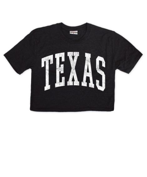 Texas Oversized Black Crop Top