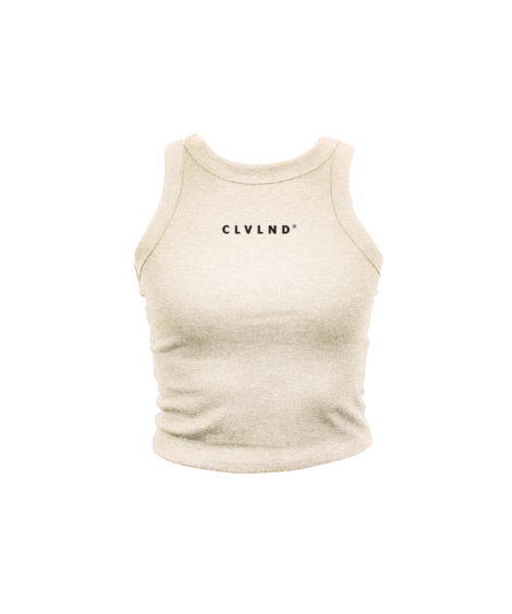 CLVLND Embroidered Oatmeal High Neck Tank
