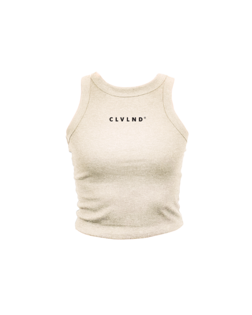CLVLND Embroidered Oatmeal High Neck Tank