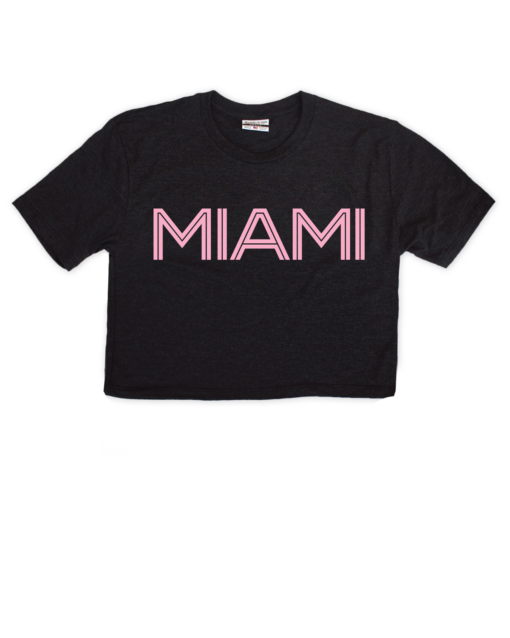 Miami Soccer Jersey Black Crop Top