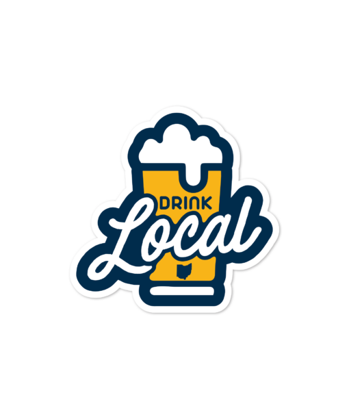 Drink Local Beer Glass Sticker Sticker