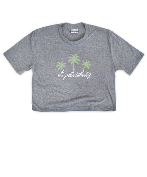 St. Pete Palm Trees Gray Crop Top