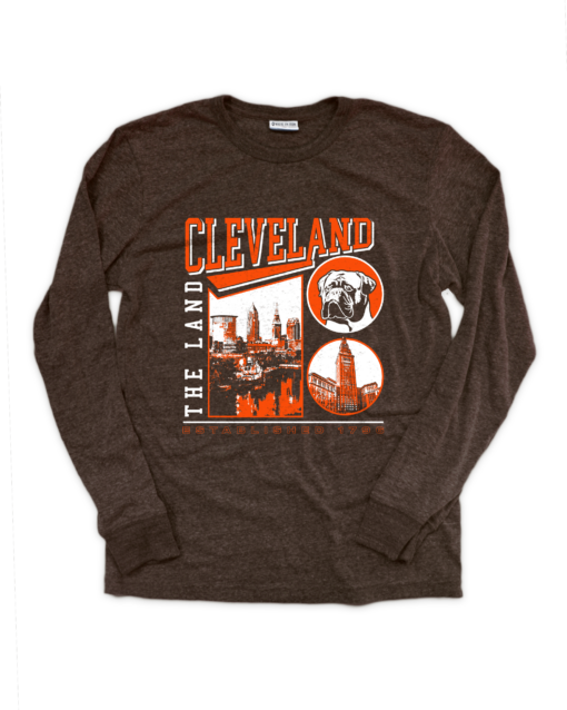 Cleveland Collage Brown Long Sleeve