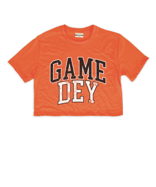 Game Dey Oversized Orange Crop Top