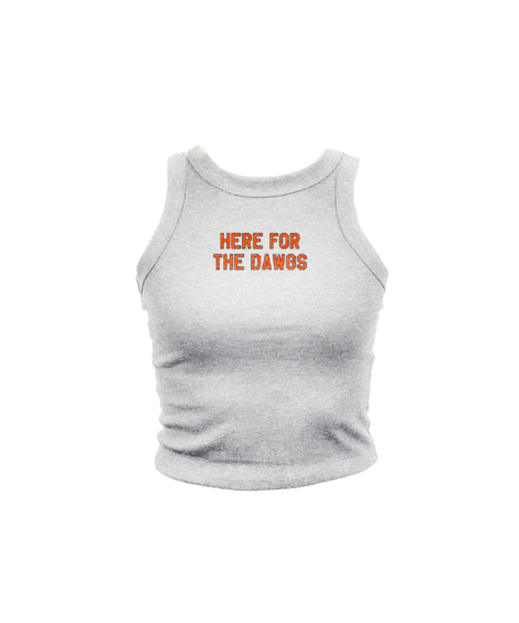 Here For The Dawgs Ash High Neck Tank