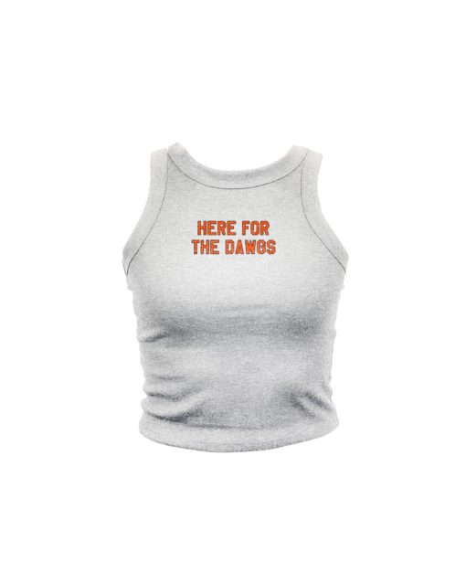 Here For The Dawgs Ash High Neck Tank