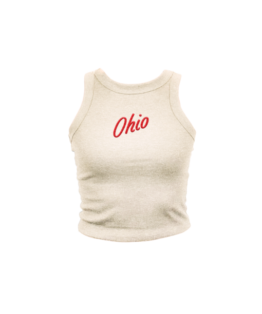 Ohio Embroidered Oatmeal Crop Tank