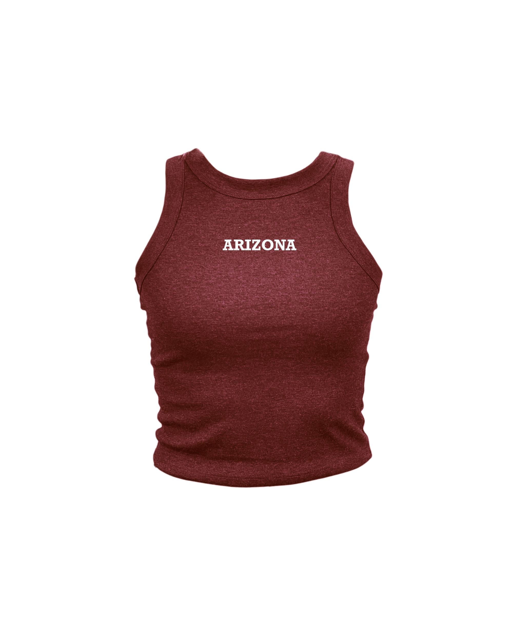 Arizona Embroidered Maroon High Neck Tank