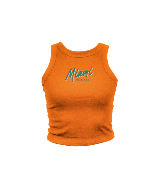 Miami Glitch Orange High Neck Tank