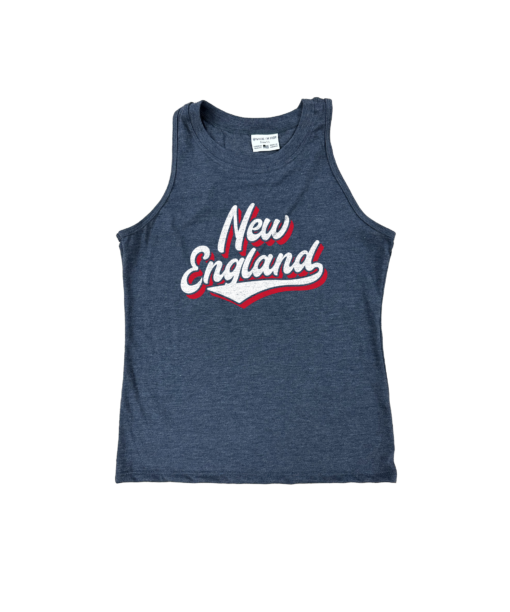 New England Script Navy Relaxed Tank