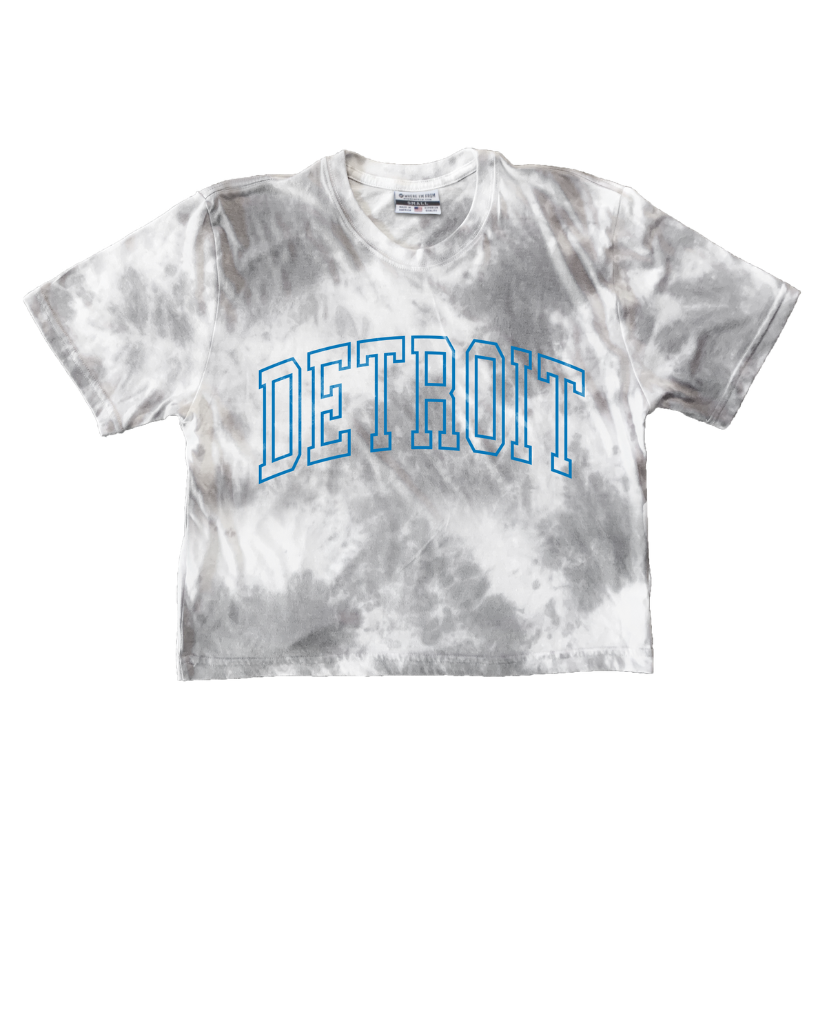 Detroit Outline Tie Dye Crop Top