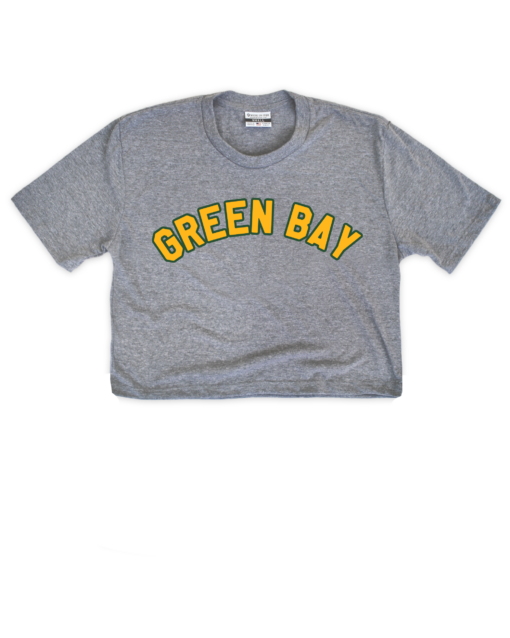 Green Bay Jersey Gray Crop Top