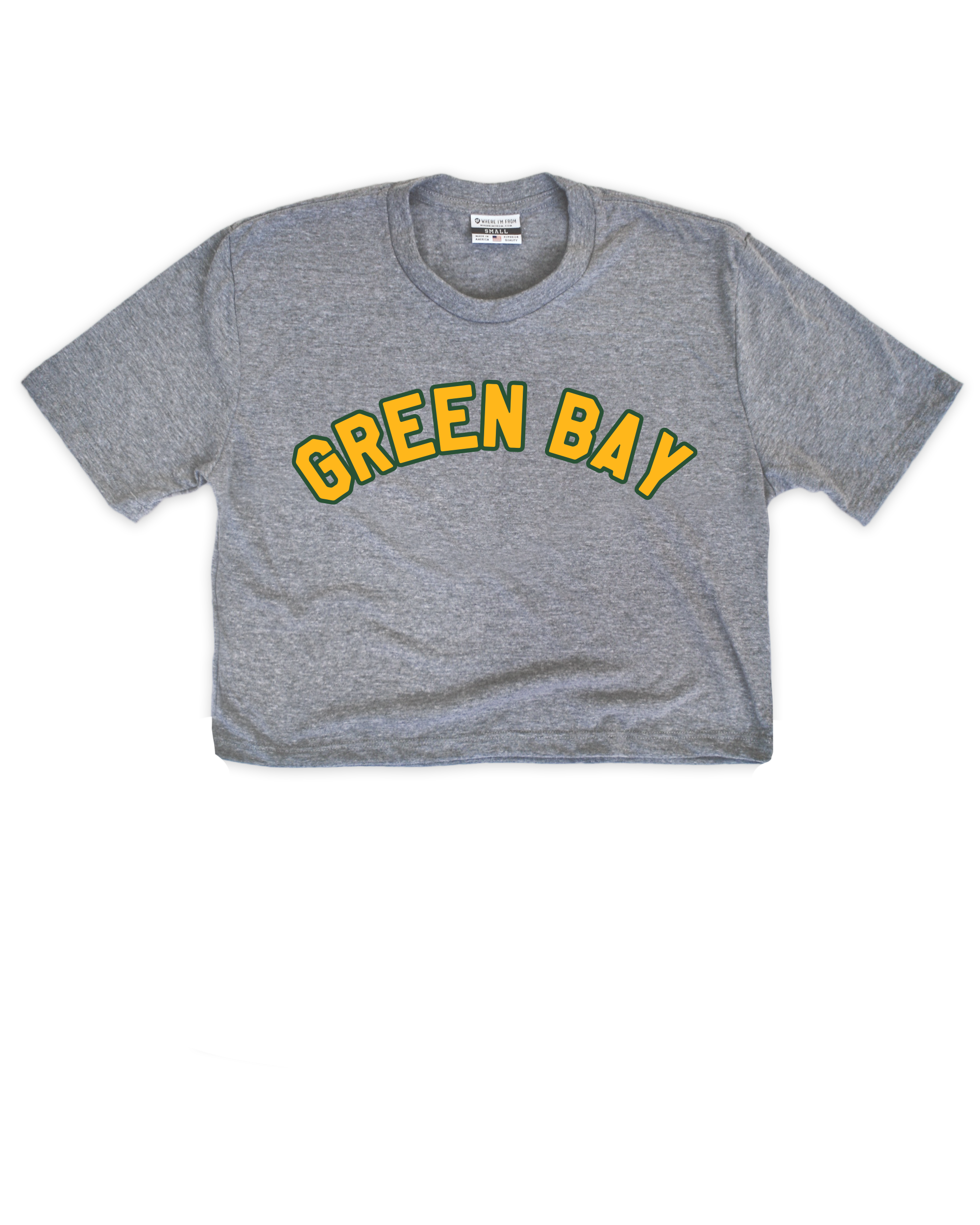 Green Bay Jersey Gray Crop Top