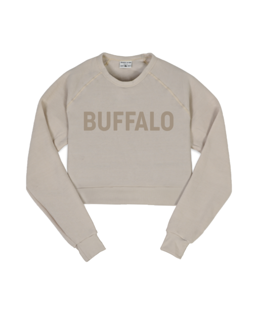 Buffalo Bold Oatmeal Crop Sweatshirt