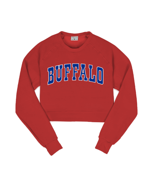 Buffalo Jersey Red Crop Sweatshirt