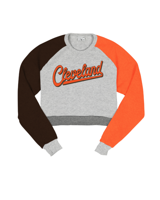 Cleveland Script Quad Crop Sweatshirt