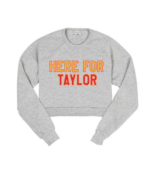 Here For Taylor Ash Crop Sweatshirt