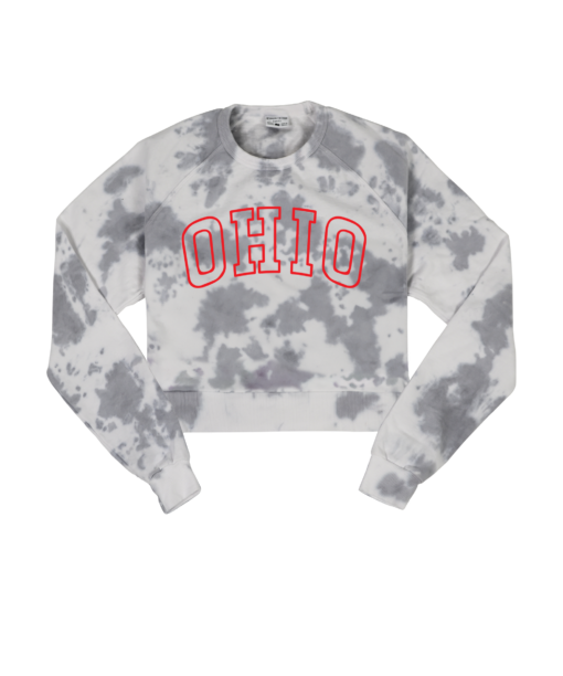 Ohio Outline Tie Dye Crop Sweatshirt