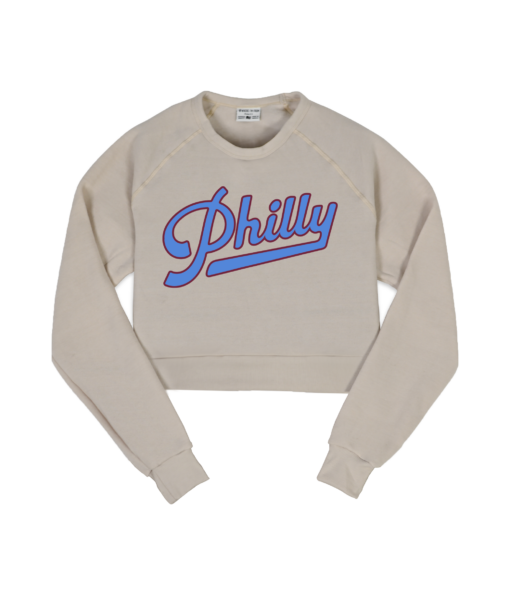 Philly Retro Script Crop Sweatshirt