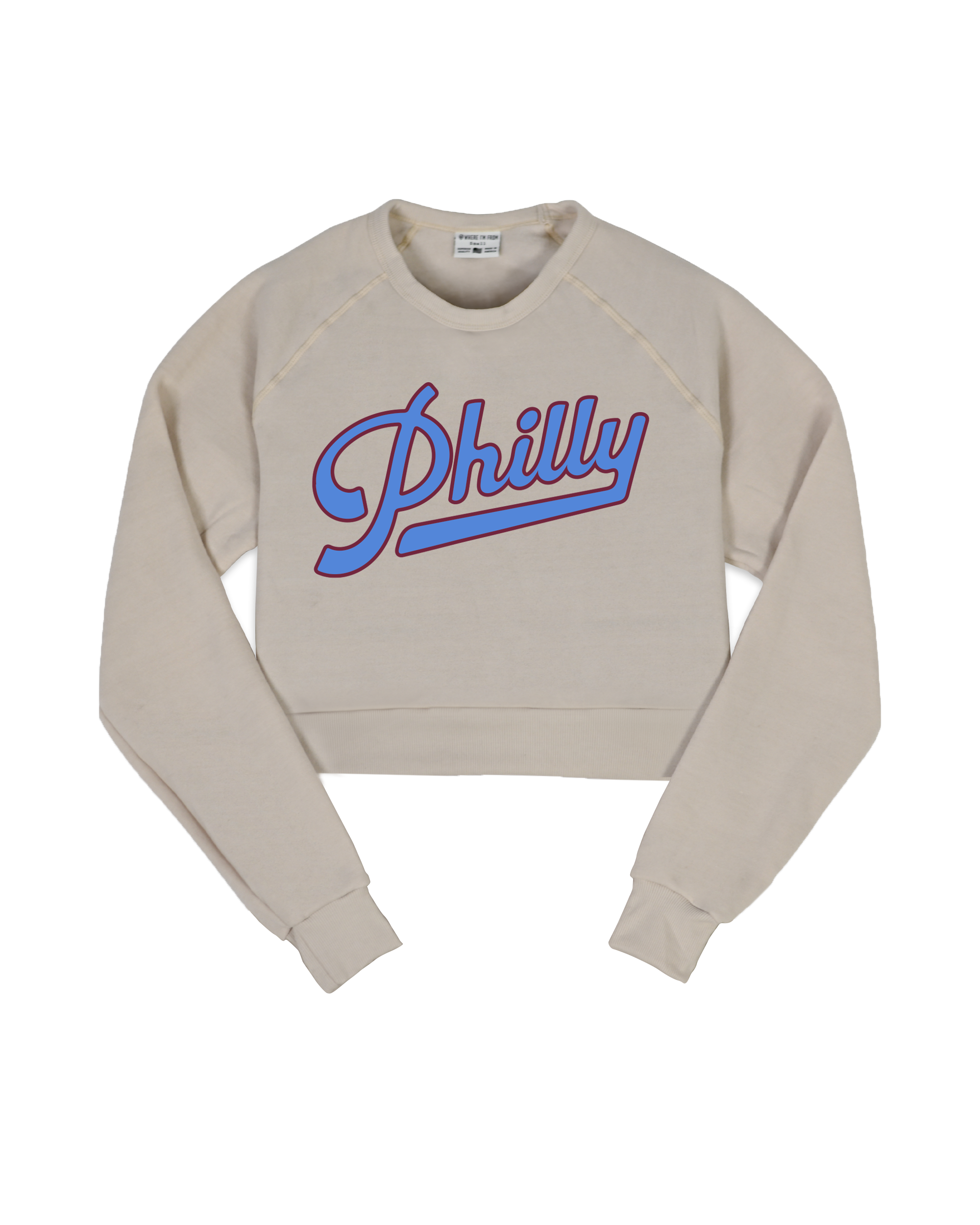 Philly Retro Script Crop Sweatshirt
