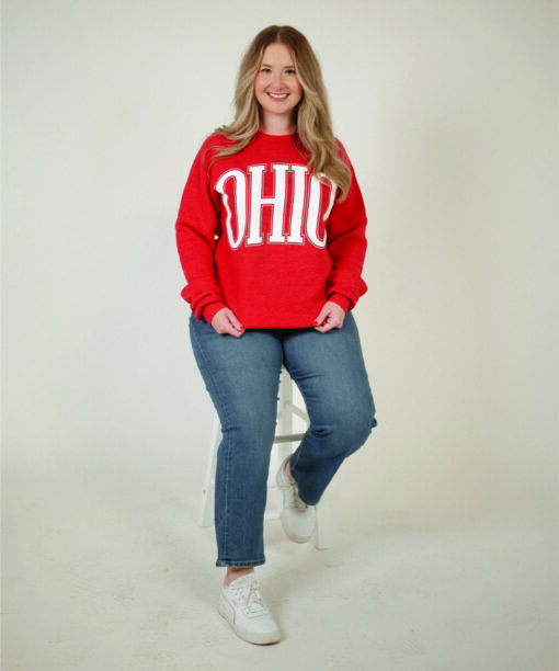 Ohio Oversized Red Sweatshirt