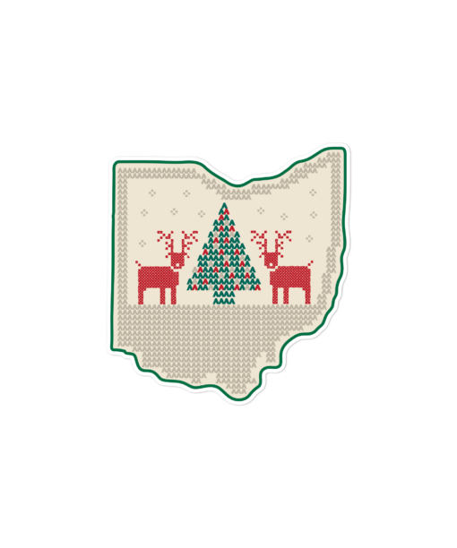 Ohio Christmas Sweater Sticker Sticker