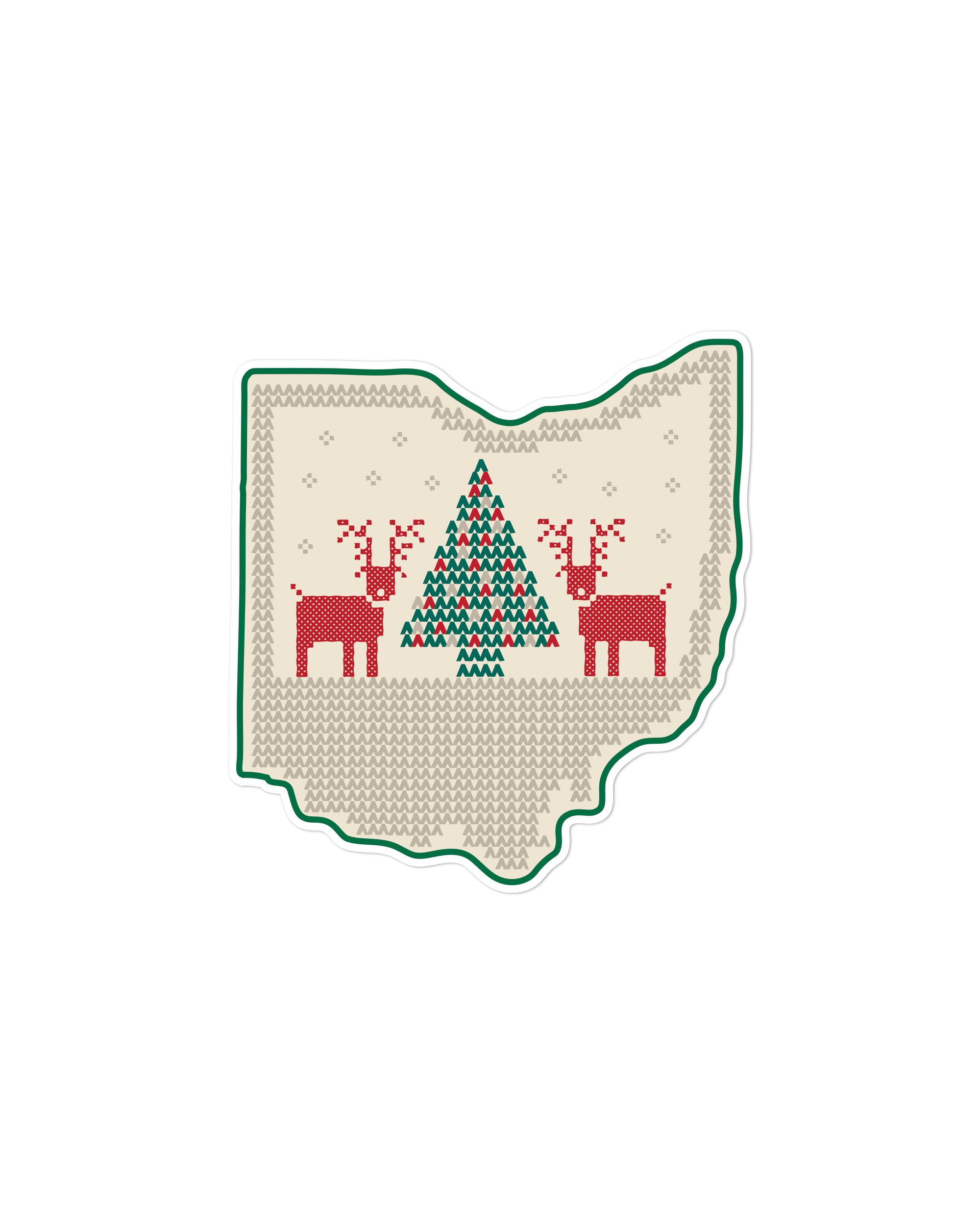 Ohio Christmas Sweater Sticker