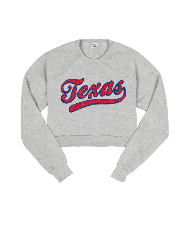 Texas Script Ash Crop Sweatshirt