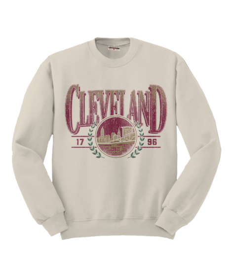 Cleveland Gradient Vines Sandshell Cotton Sweatshirts