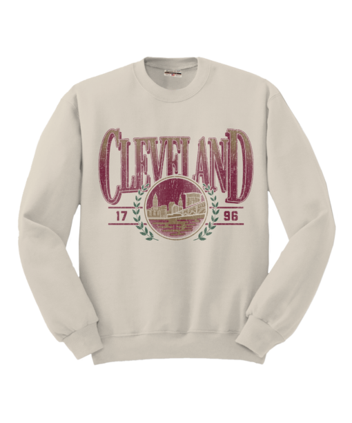 Cleveland Gradient Vines Sandshell Cotton Sweatshirt