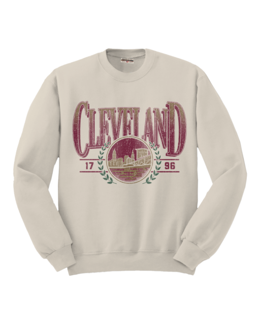 Cleveland Gradient Vines Sandshell Cotton Sweatshirts