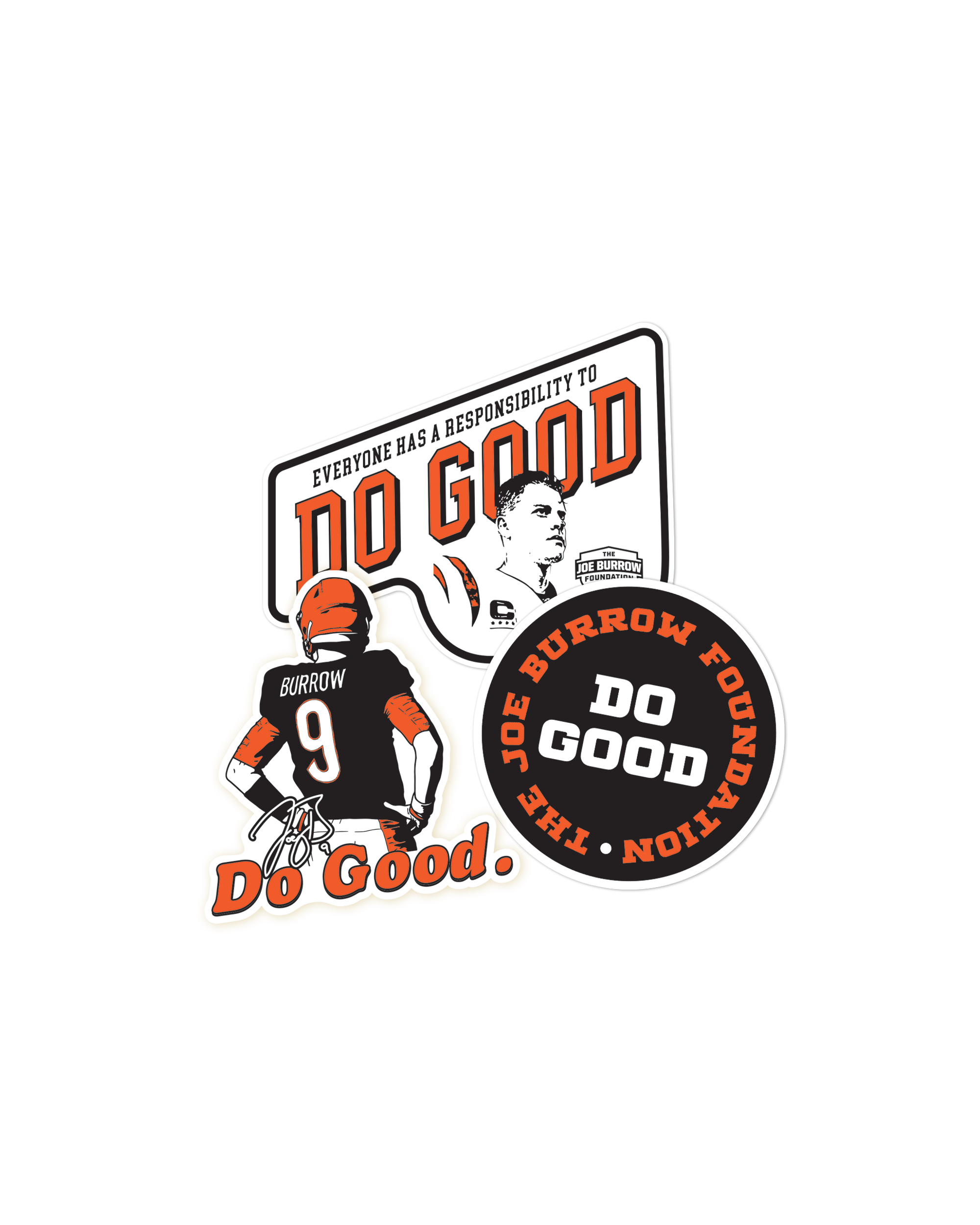 Do Good Orange Sticker Pack - Joe Burrow Foundation