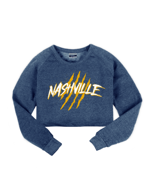 Nashville Scratch Navy Crop Sweatshirt