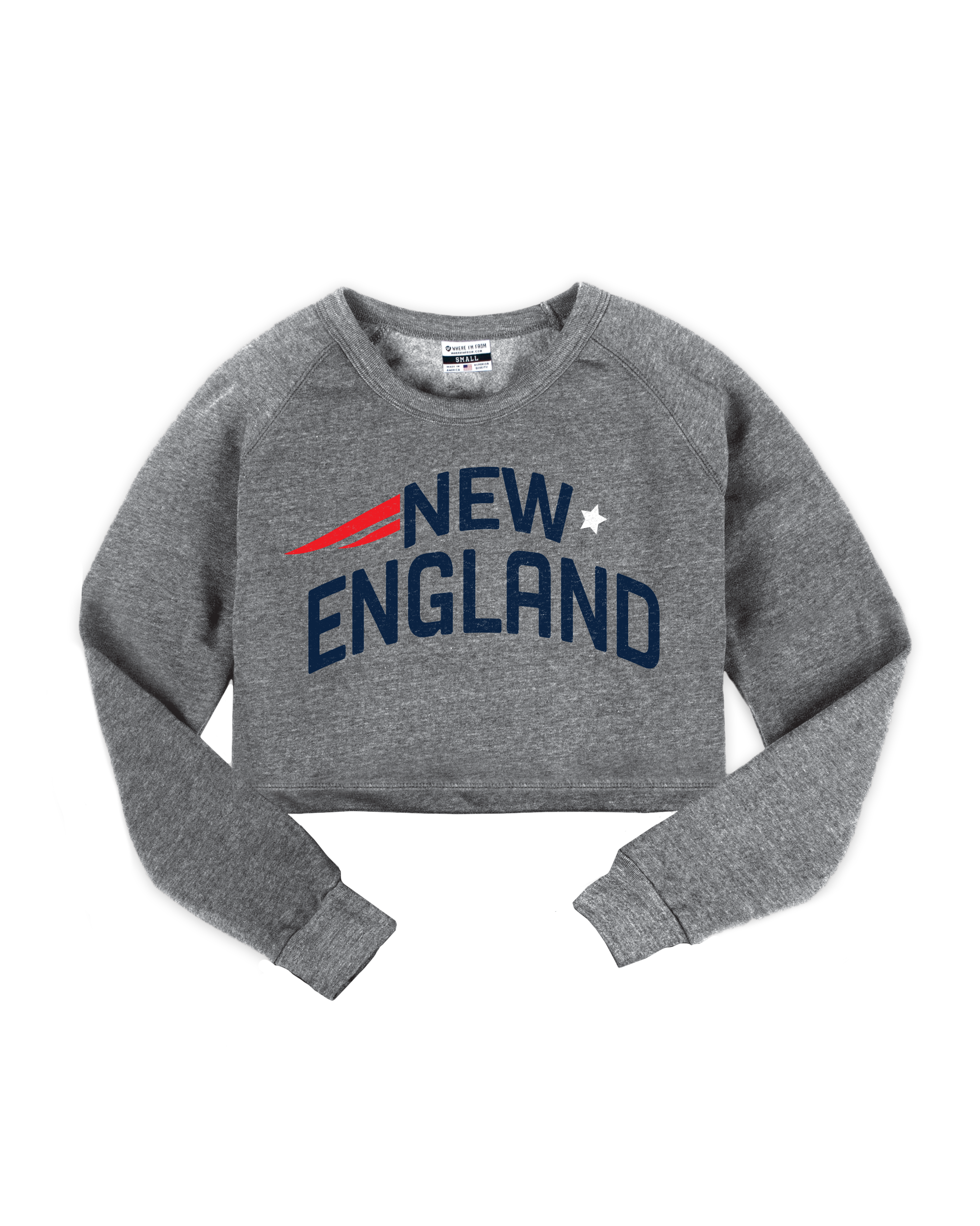 New England Arch Gray Crop Sweatshirt