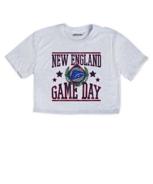 New England Game Day Ash Crop Top