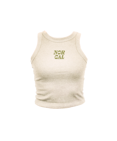 Nor Cal Embroidered Oatmeal High Neck Tank