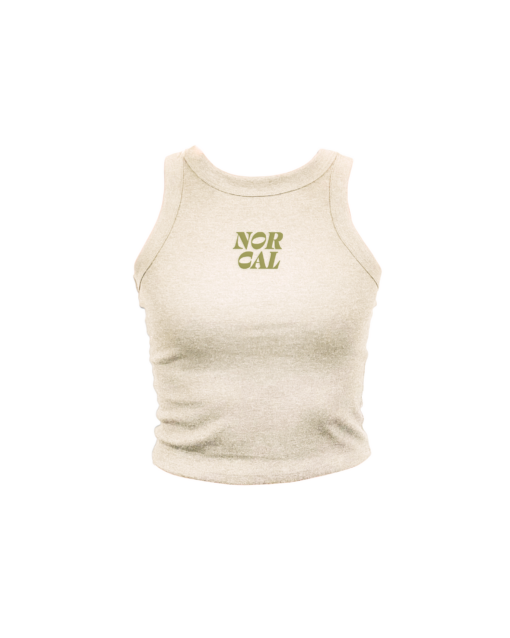Nor Cal Embroidered Oatmeal High Neck Tank