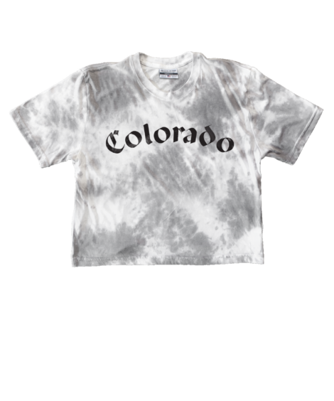 Olde Colorado Script Tie Dye Crop Top