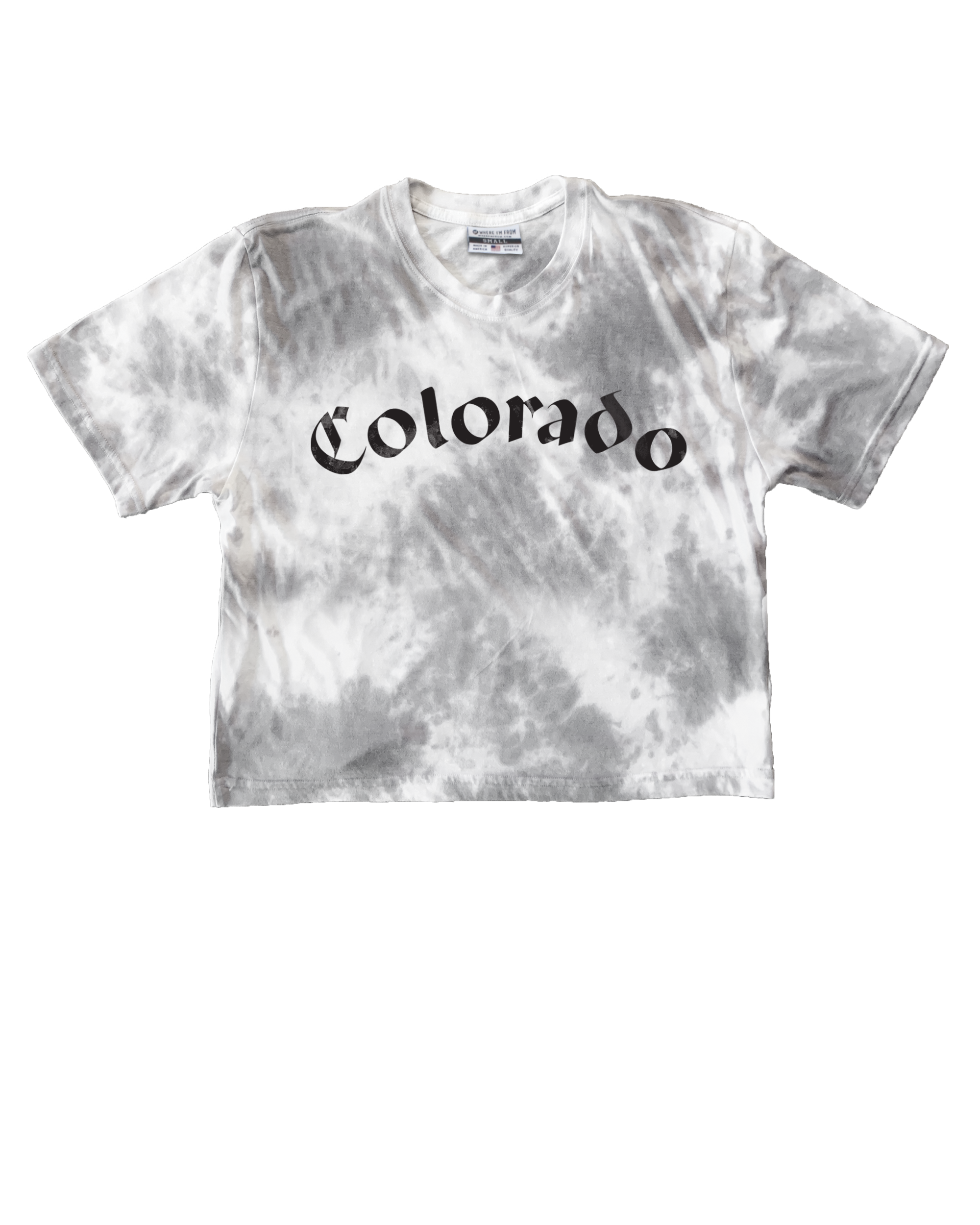 Olde Colorado Script Tie Dye Crop Top