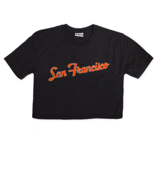 San Francisco Jersey Black Crop Top