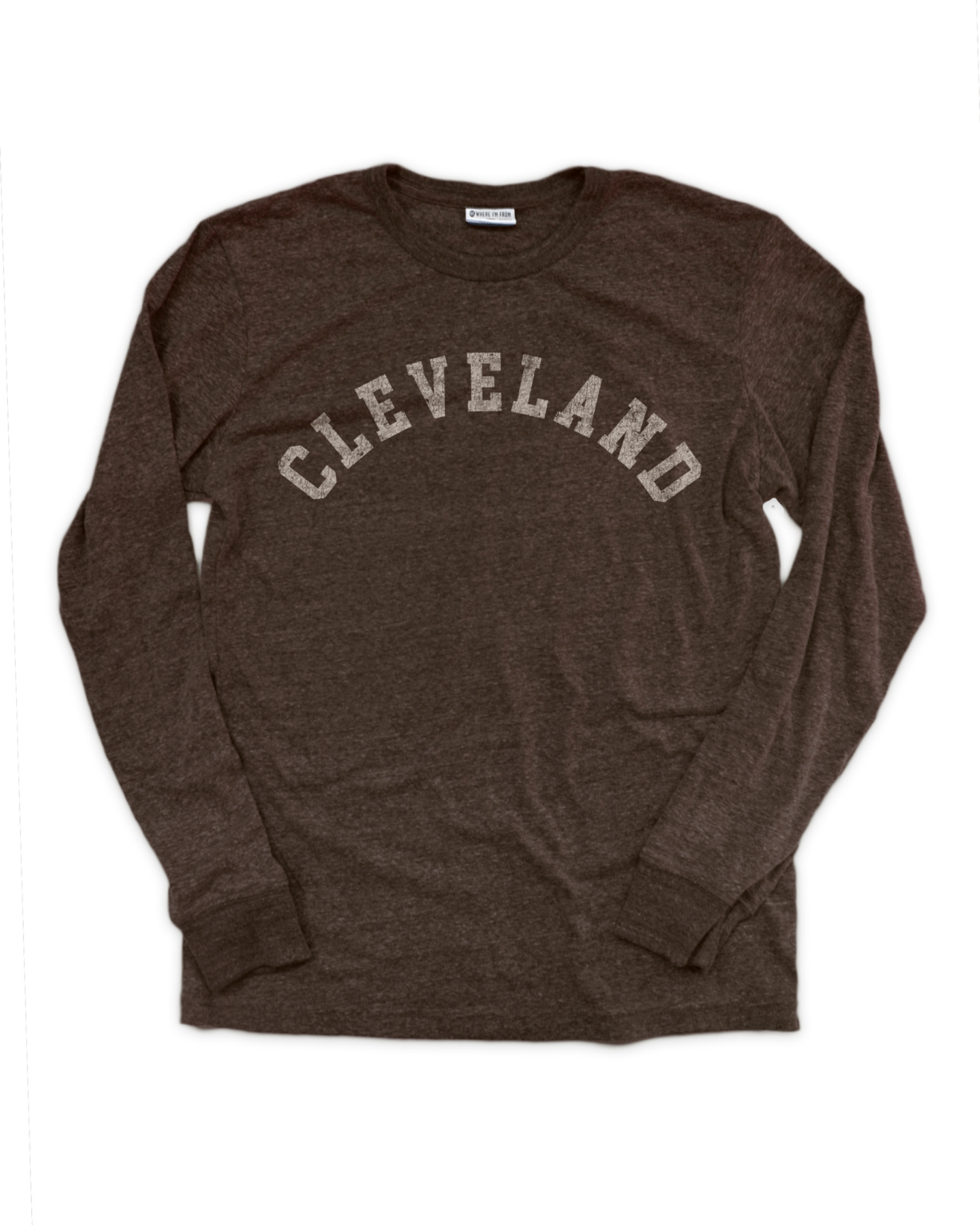 Simple Cleveland Arch Brown Long Sleeve | Where I'm From