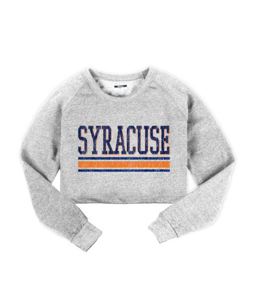 Syracuse Stripes Ash Crop Sweatshirt