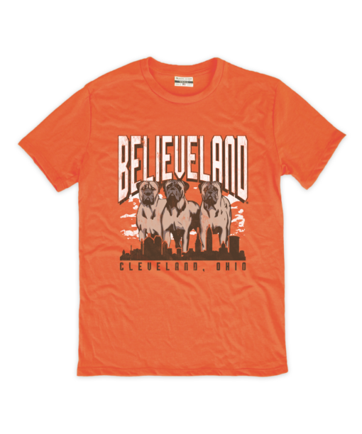 Believeland Dawgs Orange Crew T-Shirt