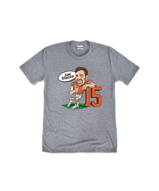 Flacco Caricature Youth Gray Crew