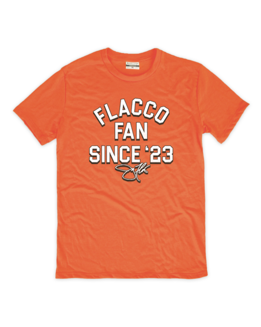 Flacco Fan Since ’23 Orange Crew T-Shirt